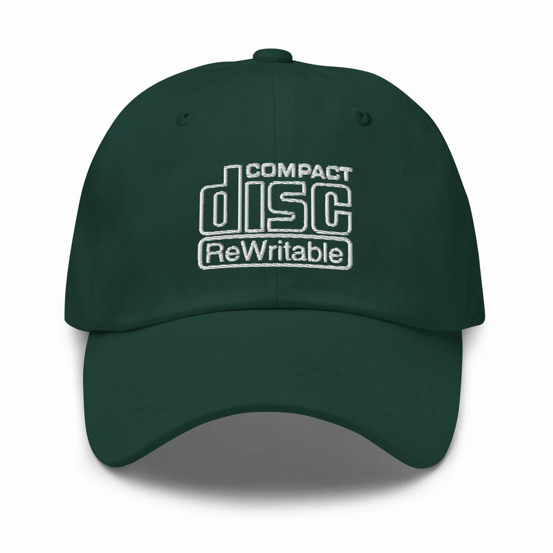 Vintage Style CD Compact Disc Rewritable Tape - Embroidered Dad Hat / Baseball Cap - Y2K Style - Gift for Him / Dad