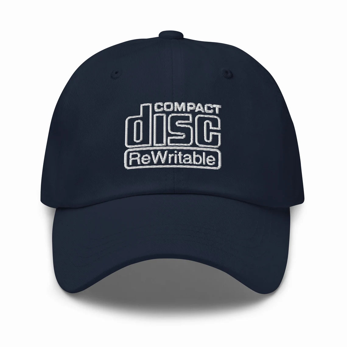 Vintage Style CD Compact Disc Rewritable Tape - Embroidered Dad Hat / Baseball Cap - Y2K Style - Gift for Him / Dad